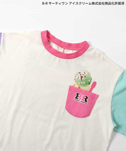 日本童裝 apres les cours x BASKIN ROBBINS 印花上衣 M 親子裝 大人款 夏季 TOPS