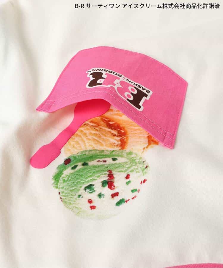 日本童裝 apres les cours x BASKIN ROBBINS 印花上衣 M 親子裝 大人款 夏季 TOPS
