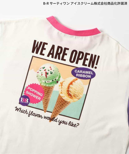 日本童裝 apres les cours x BASKIN ROBBINS 印花上衣 M 親子裝 大人款 夏季 TOPS