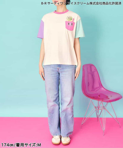 日本童裝 apres les cours x BASKIN ROBBINS 印花上衣 M 親子裝 大人款 夏季 TOPS