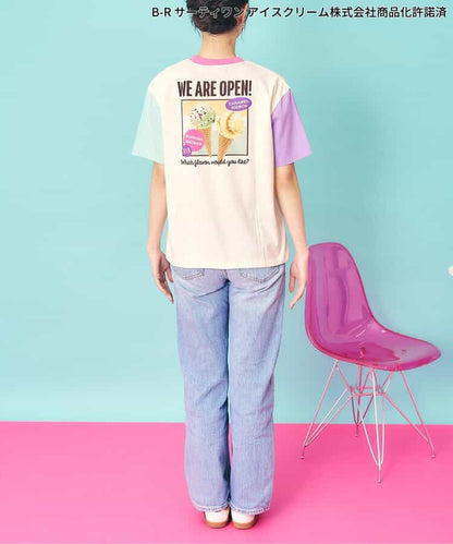 日本童裝 apres les cours x BASKIN ROBBINS 印花上衣 M 親子裝 大人款 夏季 TOPS