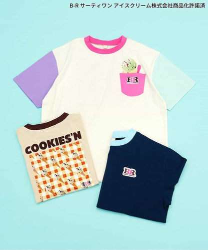 日本童裝 apres les cours x BASKIN ROBBINS 印花上衣 M 親子裝 大人款 夏季 TOPS