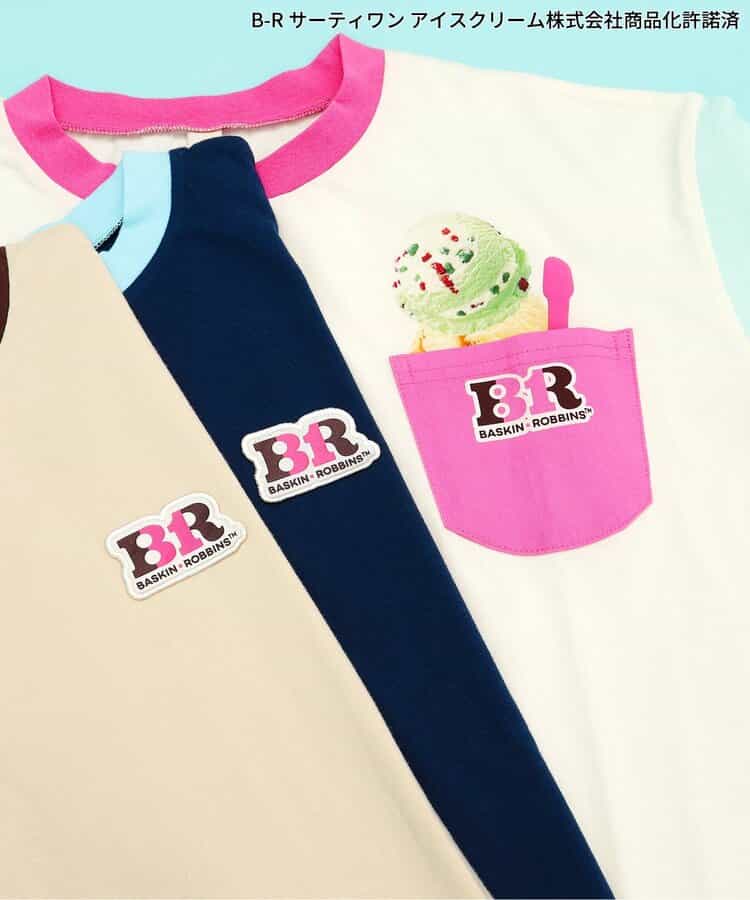 日本童裝 apres les cours x BASKIN ROBBINS 印花上衣 M 親子裝 大人款 夏季 TOPS