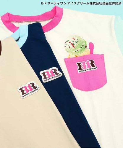 日本童裝 apres les cours x BASKIN ROBBINS 印花上衣 M 親子裝 大人款 夏季 TOPS