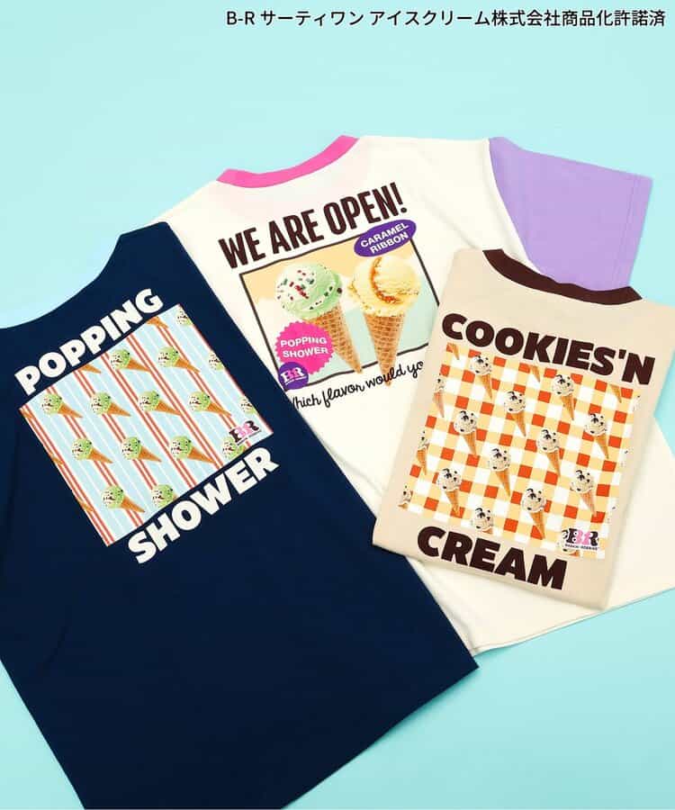 日本童裝 apres les cours x BASKIN ROBBINS 印花上衣 M 親子裝 大人款 夏季 TOPS