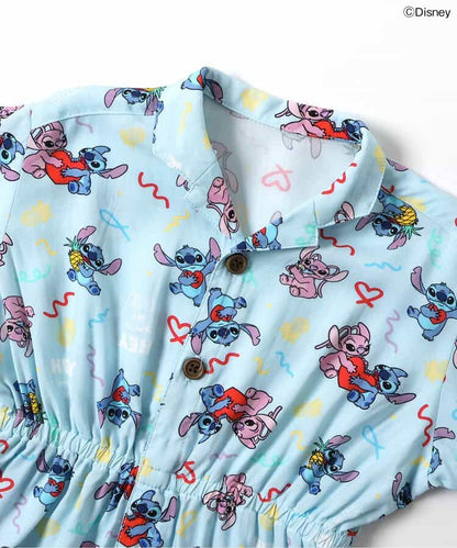 日本童裝 BREEZE x Disney Stitch 襯衫連衣 70-80cm 男童款/女童款 初生嬰兒 夏季 Jumpsuit