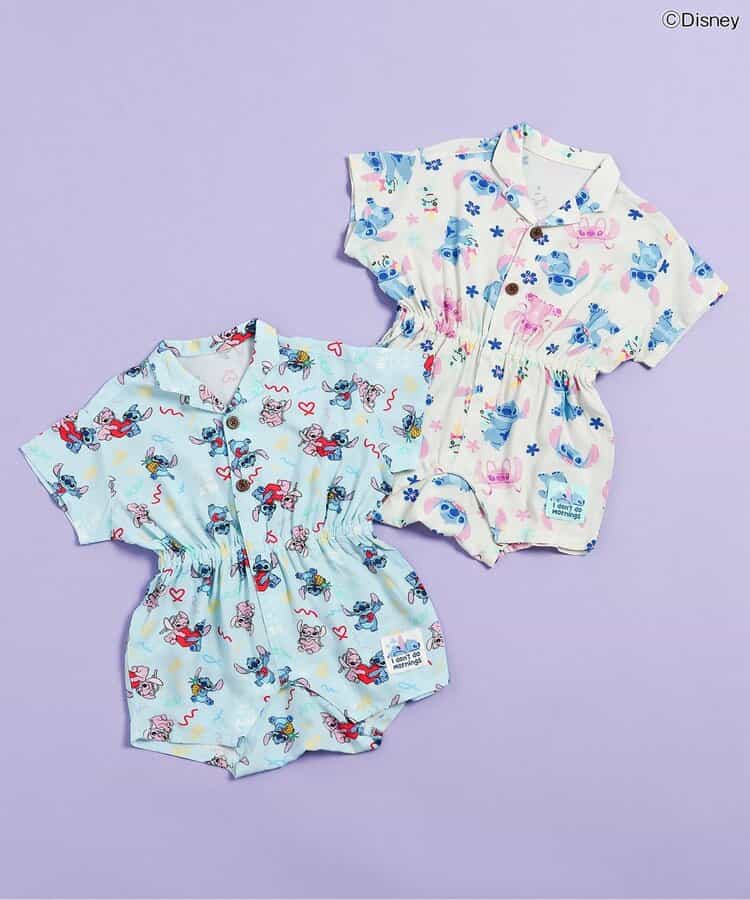 日本童裝 BREEZE x Disney Stitch 襯衫連衣 70-80cm 男童款/女童款 初生嬰兒 夏季 Jumpsuit