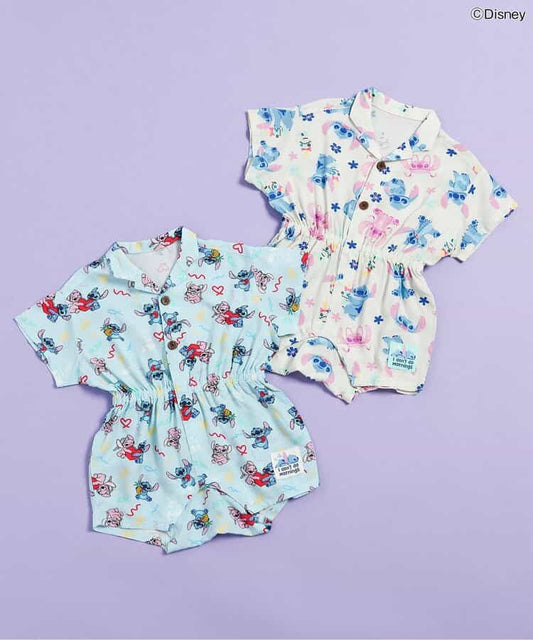 日本童裝 BREEZE x Disney Stitch 襯衫連衣 70-80cm 男童款/女童款 初生嬰兒 夏季 Jumpsuit
