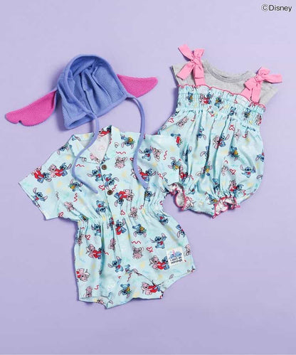 日本童裝 BREEZE x Disney Stitch 吊帶連衣＋上衣套裝 70-80cm 女童款 初生嬰兒 夏季 Jumpsuit TOPS