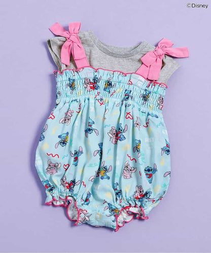 日本童裝 BREEZE x Disney Stitch 吊帶連衣＋上衣套裝 70-80cm 女童款 初生嬰兒 夏季 Jumpsuit TOPS
