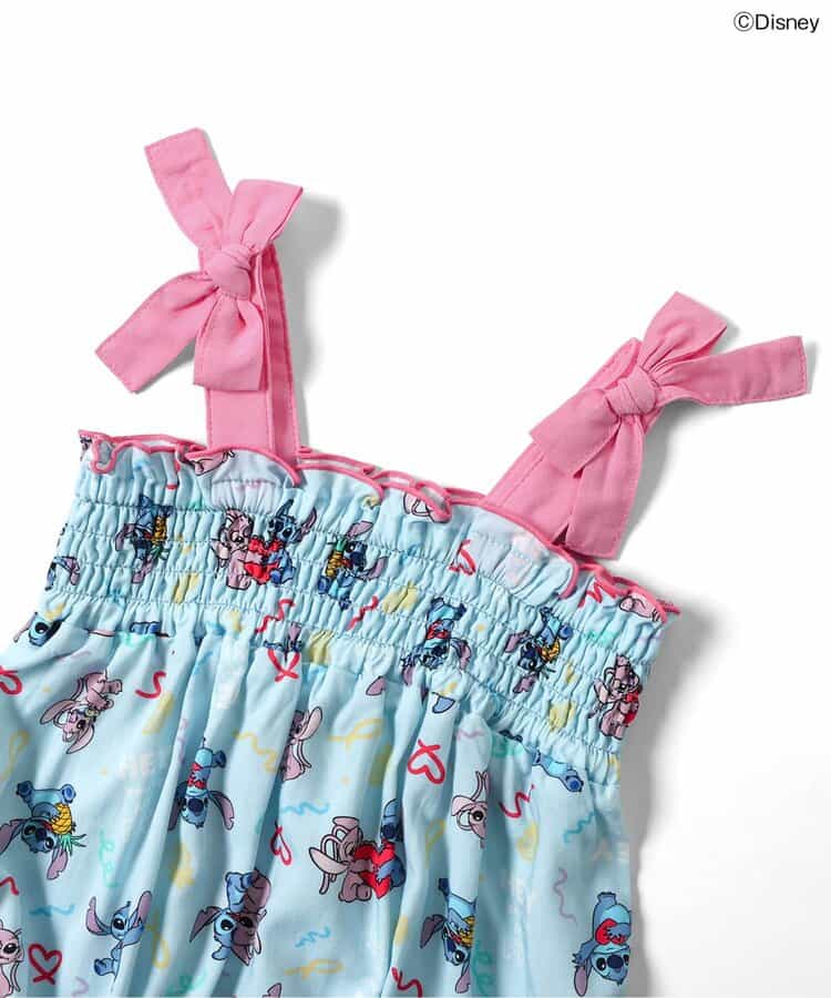 日本童裝 BREEZE x Disney Stitch 吊帶連衣＋上衣套裝 70-80cm 女童款 初生嬰兒 夏季 Jumpsuit TOPS