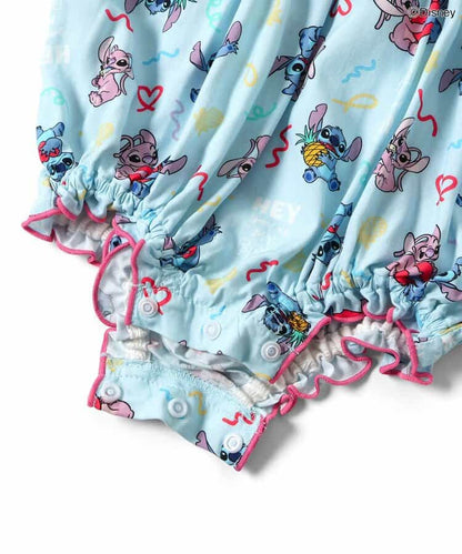 日本童裝 BREEZE x Disney Stitch 吊帶連衣＋上衣套裝 70-80cm 女童款 初生嬰兒 夏季 Jumpsuit TOPS
