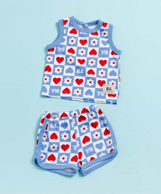 日本童裝 apres les cours 吸水速乾 接觸冷感 兩件套裝 70-80cm 男童款 初生嬰兒 夏季 TOPS PANTS
