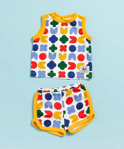 日本童裝 apres les cours 吸水速乾 接觸冷感 兩件套裝 70-80cm 男童款 初生嬰兒 夏季 TOPS PANTS