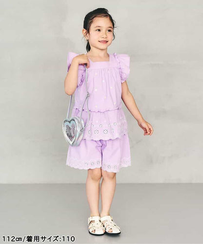 日本童裝 apres les cours 心型花花蕾絲短褲 80-140cm 女童款 初生嬰兒 夏季 PANTS