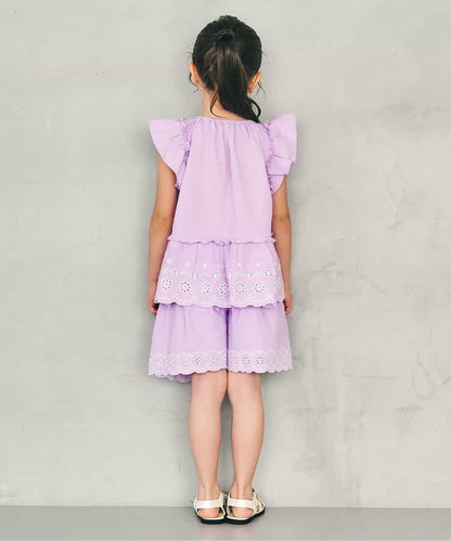 日本童裝 apres les cours 心型花花蕾絲短褲 80-140cm 女童款 初生嬰兒 夏季 PANTS
