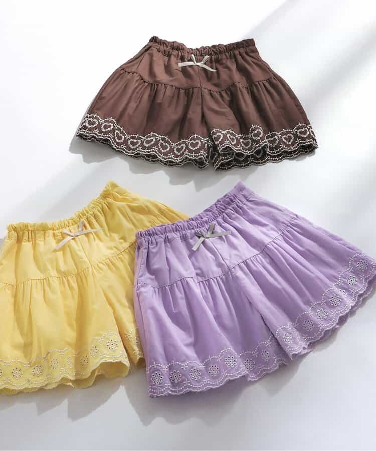 日本童裝 apres les cours 心型花花蕾絲短褲 80-140cm 女童款 初生嬰兒 夏季 PANTS