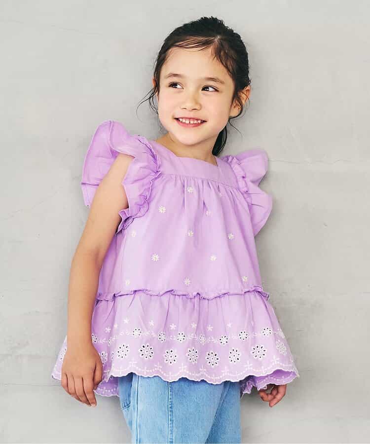 日本童裝 apres les cours 心型花花蕾絲上衣 80-140cm 女童款 夏季 TOPS