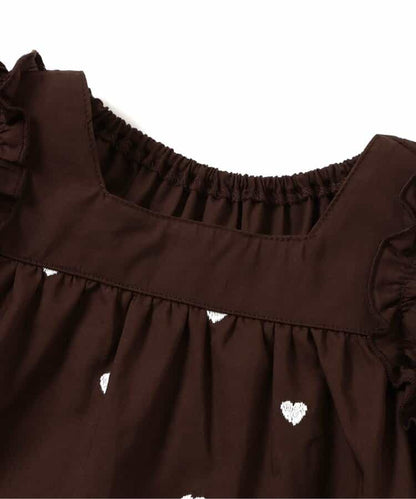 日本童裝 apres les cours 心型花花蕾絲上衣 80-140cm 女童款 夏季 TOPS