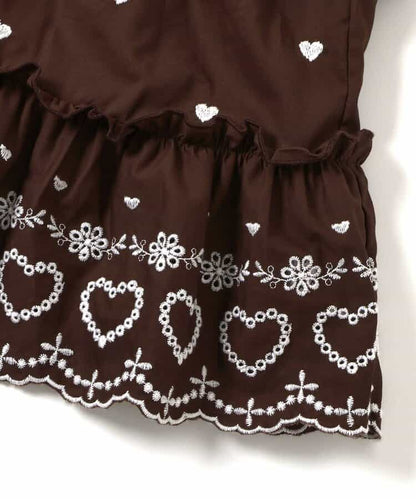 日本童裝 apres les cours 心型花花蕾絲上衣 80-140cm 女童款 夏季 TOPS
