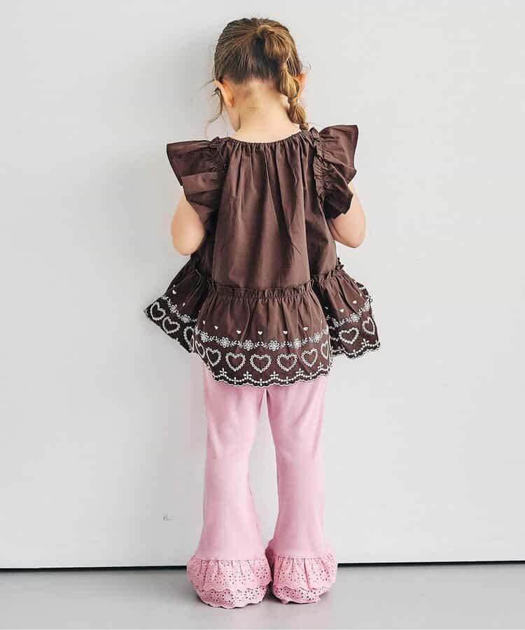 日本童裝 apres les cours 心型花花蕾絲上衣 80-140cm 女童款 夏季 TOPS