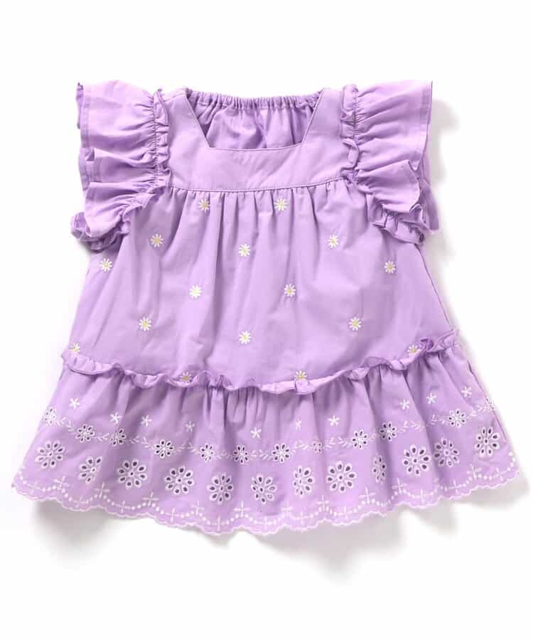 日本童裝 apres les cours 心型花花蕾絲上衣 80-140cm 女童款 夏季 TOPS