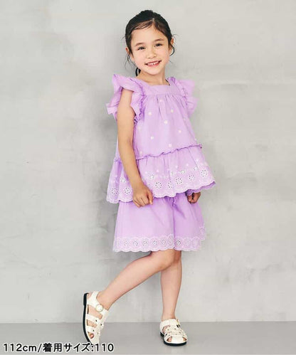 日本童裝 apres les cours 心型花花蕾絲上衣 80-140cm 女童款 夏季 TOPS
