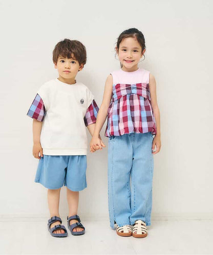 日本童裝 apres les cours 假兩件泡泡背心 80-140cm 女童款 夏季 TOPS