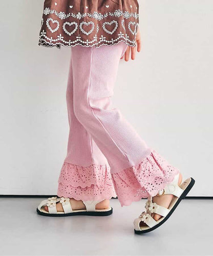 日本童裝 apres les cours 接觸冷感 蕾絲荷葉邊長褲 70-140cm 女童款 夏季 PANTS