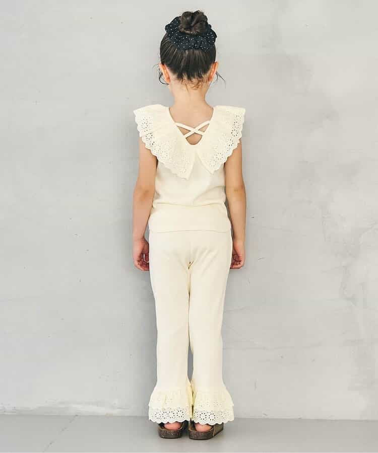 日本童裝 apres les cours 接觸冷感 蕾絲荷葉邊上衣 70-140cm 女童款 夏季 TOPS