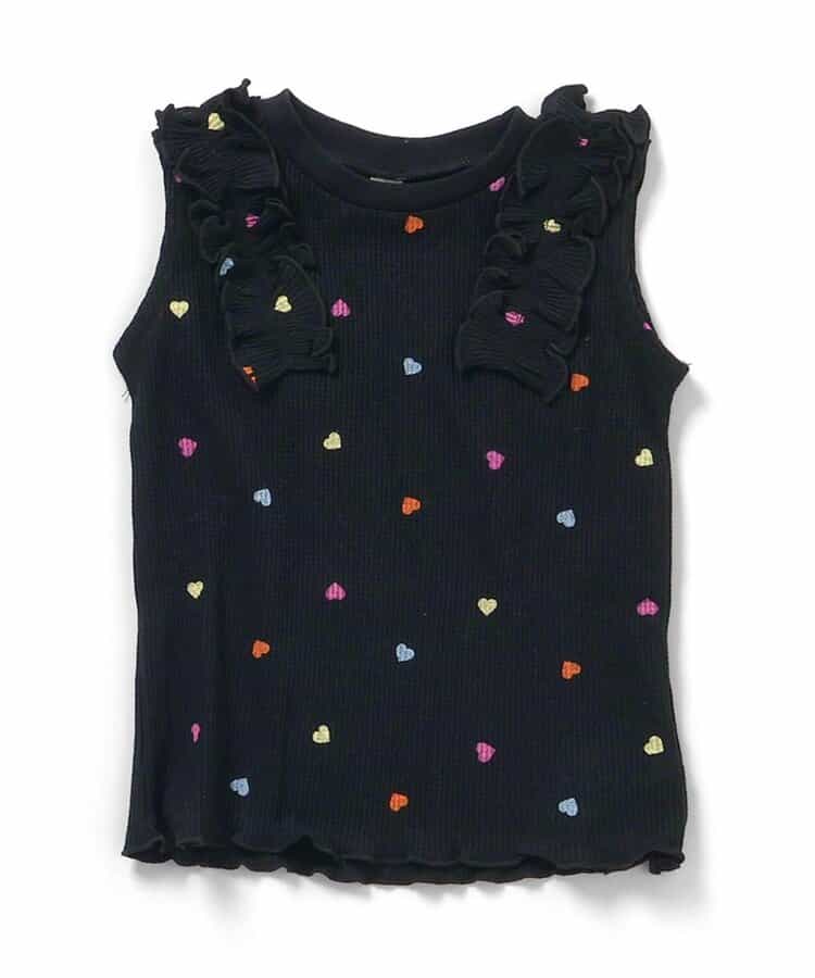 日本童裝 apres les cours 無袖華夫格荷葉邊上衣 80-140cm 女童款 夏季 TOPS