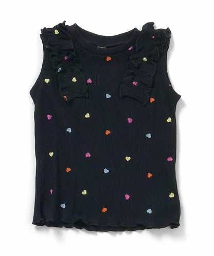 日本童裝 apres les cours 無袖華夫格荷葉邊上衣 80-140cm 女童款 夏季 TOPS