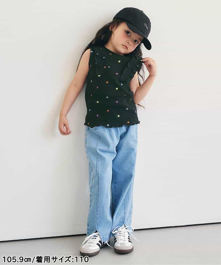 日本童裝 apres les cours 無袖華夫格荷葉邊上衣 80-140cm 女童款 夏季 TOPS