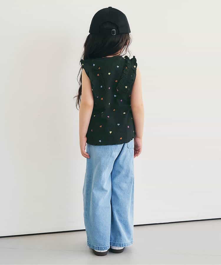 日本童裝 apres les cours 無袖華夫格荷葉邊上衣 80-140cm 女童款 夏季 TOPS