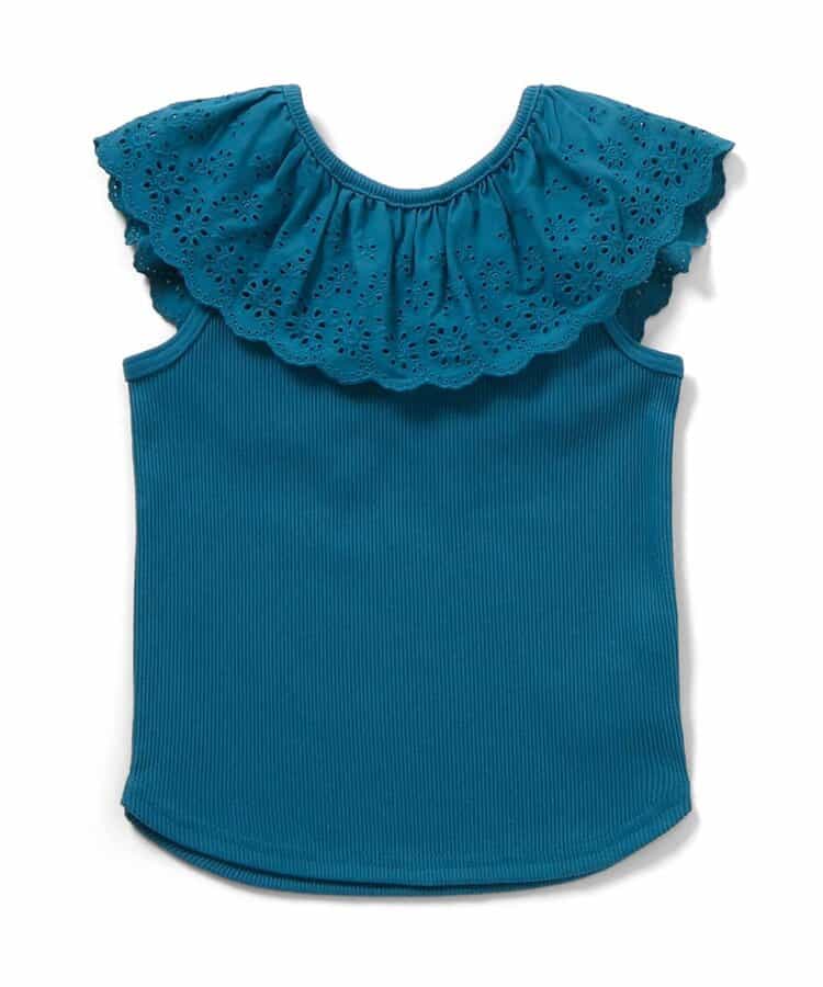 日本童裝 apres les cours 接觸冷感 蕾絲荷葉邊上衣 70-140cm 女童款 夏季 TOPS