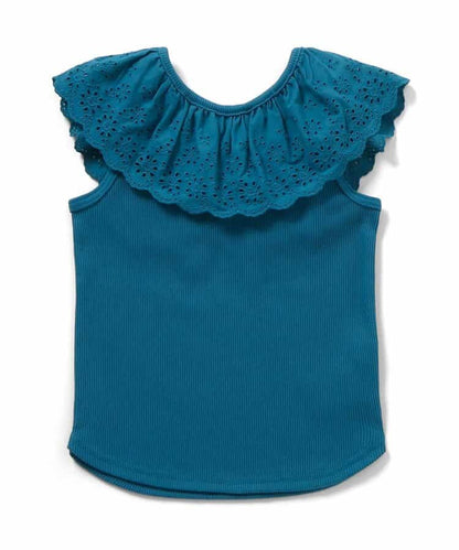 日本童裝 apres les cours 接觸冷感 蕾絲荷葉邊上衣 70-140cm 女童款 夏季 TOPS