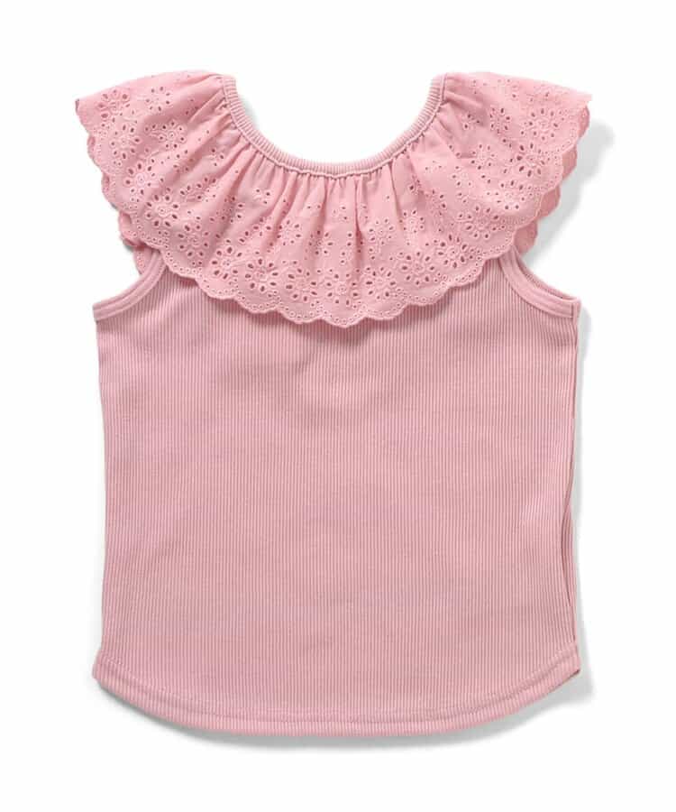 日本童裝 apres les cours 接觸冷感 蕾絲荷葉邊上衣 70-140cm 女童款 夏季 TOPS