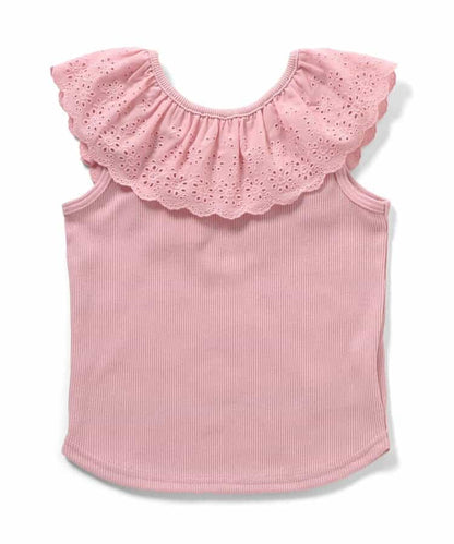 日本童裝 apres les cours 接觸冷感 蕾絲荷葉邊上衣 70-140cm 女童款 夏季 TOPS