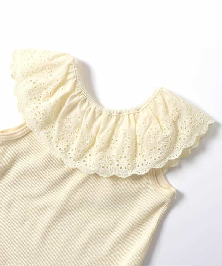 日本童裝 apres les cours 接觸冷感 蕾絲荷葉邊上衣 70-140cm 女童款 夏季 TOPS