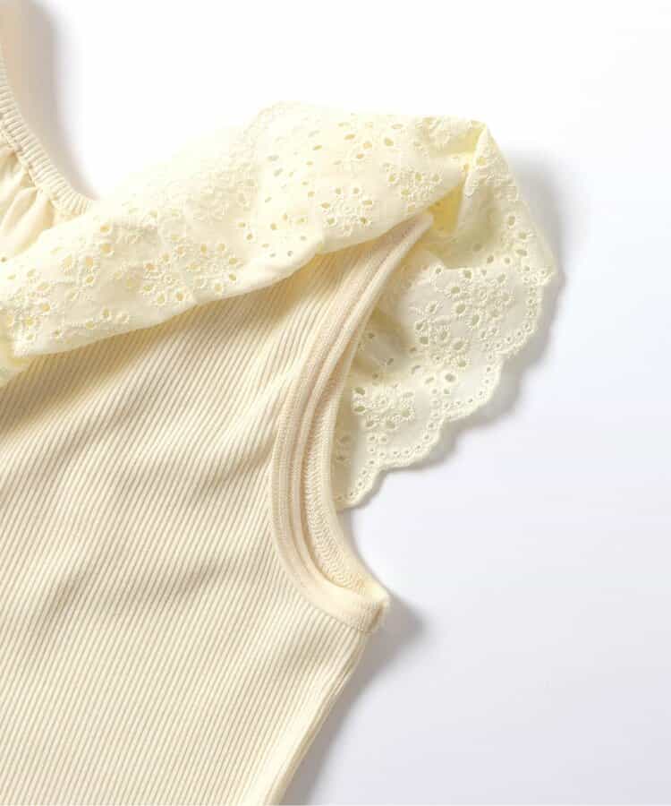 日本童裝 apres les cours 接觸冷感 蕾絲荷葉邊上衣 70-140cm 女童款 夏季 TOPS