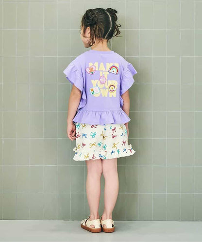 日本童裝 apres les cours 印花荷葉邊短褲 80-140cm 女童款 夏季 PANTS