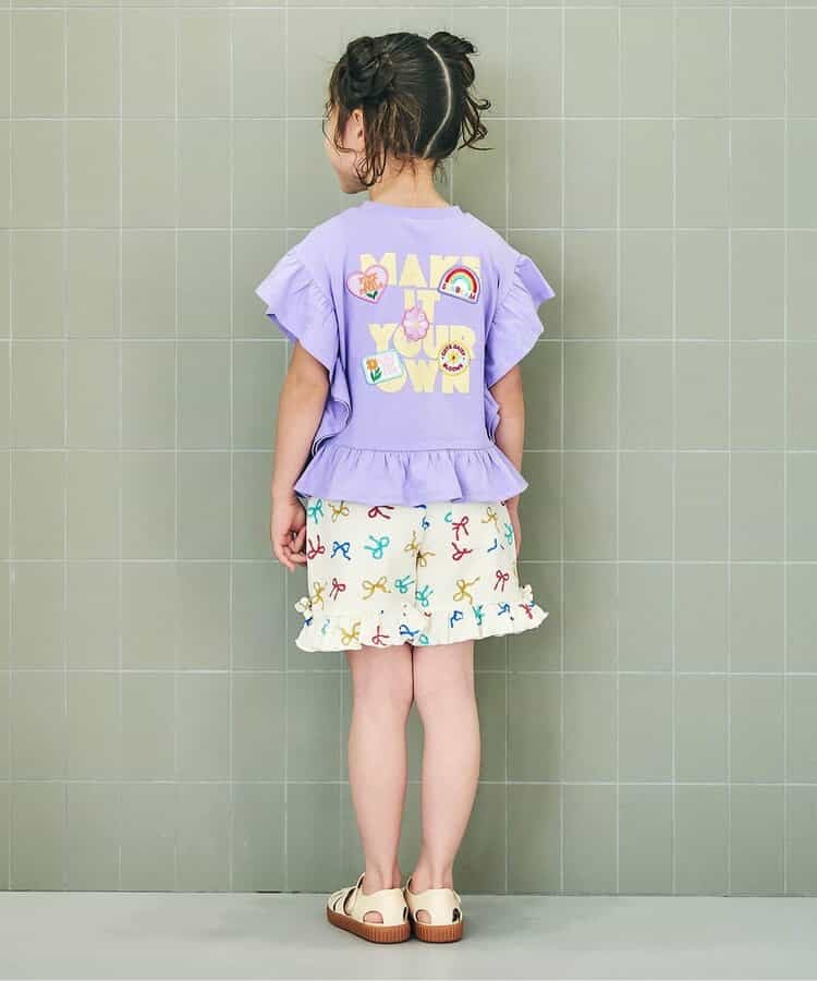 日本童裝 apres les cours 荷葉邊印花上衣 80-140cm 女童款 夏季 TOPS