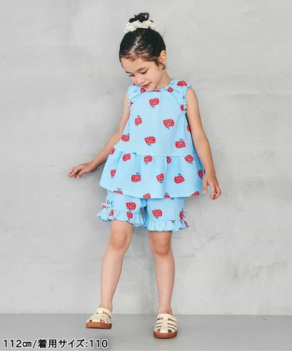 日本童裝 apres les cours 印花荷葉上衣 80-140cm 女童款 夏季 TOPS