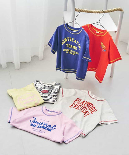 日本童裝 apres les cours 印花logo上衣 80-130cm 男童款/女童款 夏季 TOPS