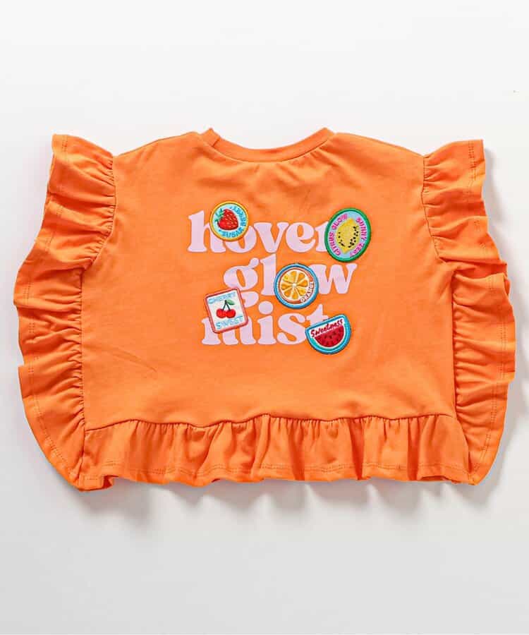 日本童裝 apres les cours 荷葉邊印花上衣 80-140cm 女童款 夏季 TOPS