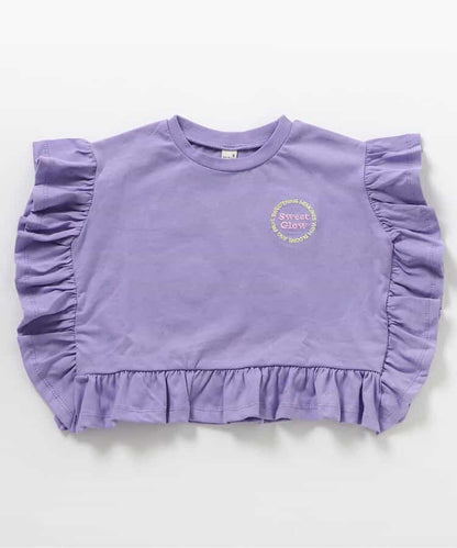 日本童裝 apres les cours 荷葉邊印花上衣 80-140cm 女童款 夏季 TOPS