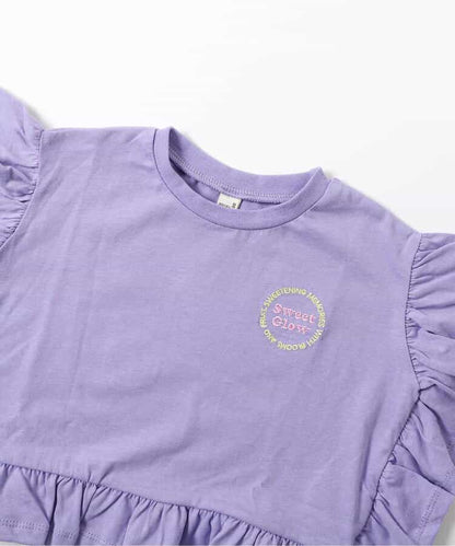 日本童裝 apres les cours 荷葉邊印花上衣 80-140cm 女童款 夏季 TOPS