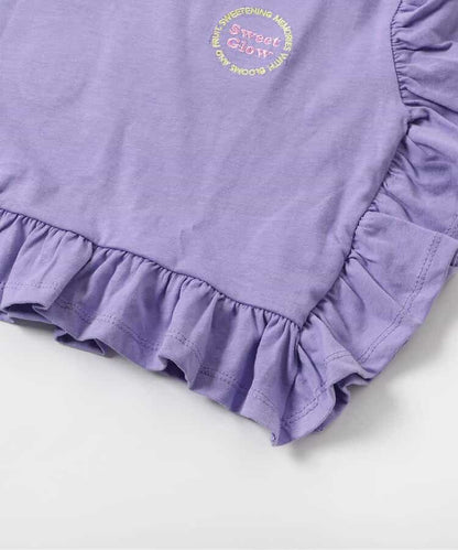 日本童裝 apres les cours 荷葉邊印花上衣 80-140cm 女童款 夏季 TOPS