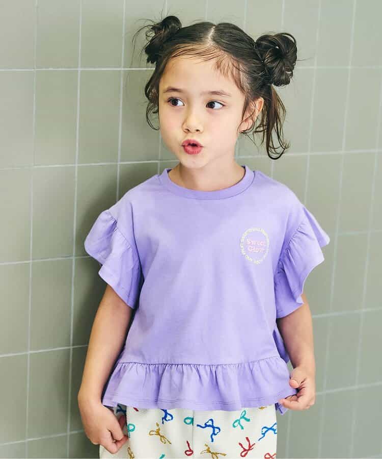 日本童裝 apres les cours 荷葉邊印花上衣 80-140cm 女童款 夏季 TOPS