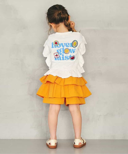 日本童裝 apres les cours 荷葉邊印花上衣 80-140cm 女童款 夏季 TOPS
